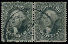 MOMEN: US STAMPS #36 PAIR USED VF