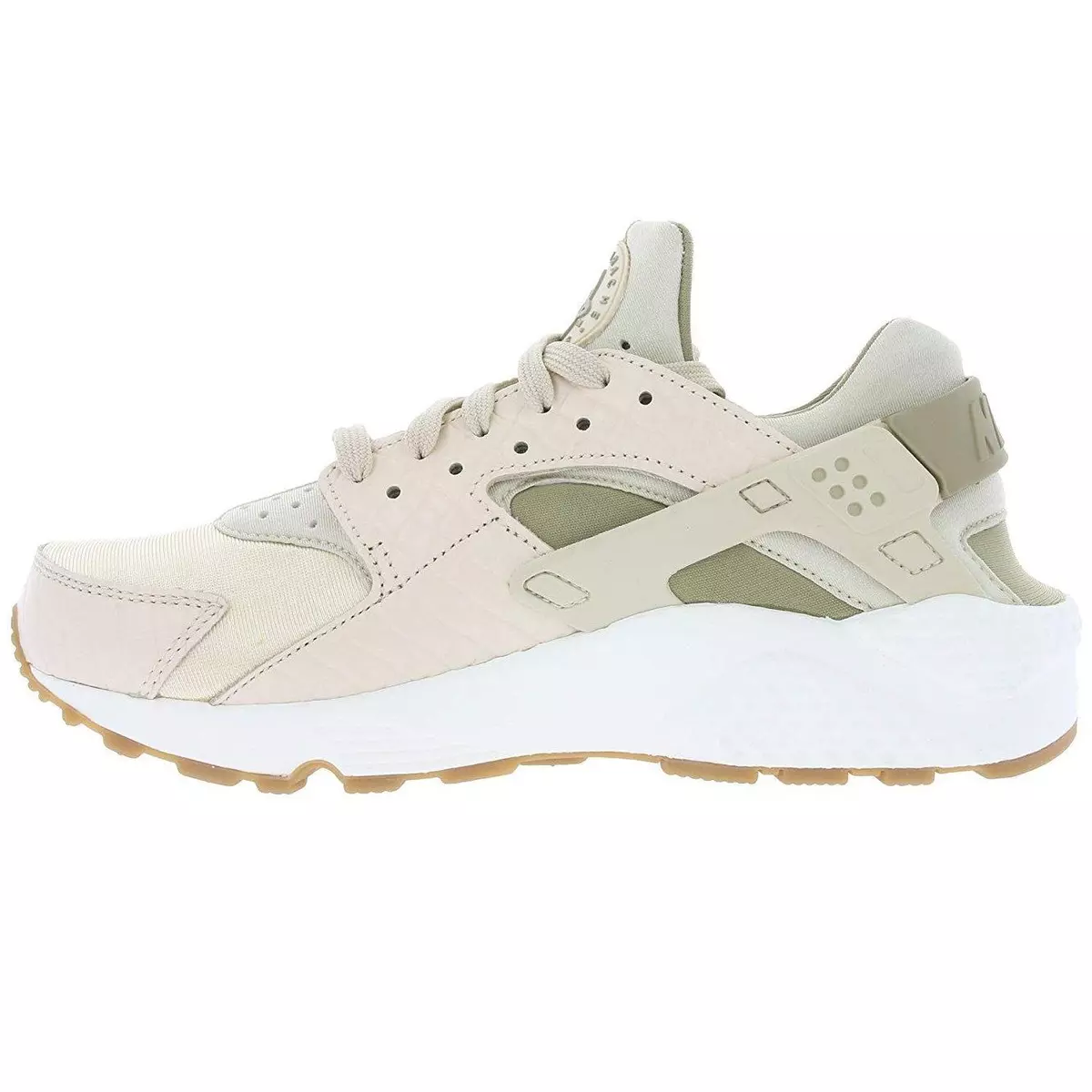 Womens NIKE AIR HUARACHE RUN PRM Cream Running Trainers 683818102