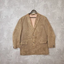 Marks & Spencer Blazer Mens 42R Large Brown Single Breasted Notch Lapel Jacket