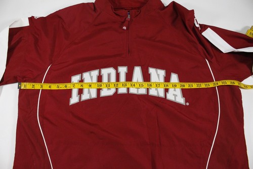 Majestic Indiana Hoosiers Jacket Men's Sz XL Red 1/4 Zip Stitched Windbreaker - Picture 5 of 7