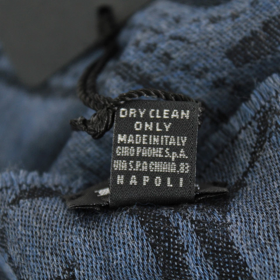 Kiton новый с Ярлыками 100% кашемир причудливый шарф один размер в синий и черный сделано в Италии - Изображение 4 из 4