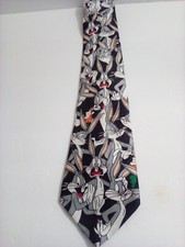 LOONEY TUNES Mens Neck Tie MANIA 1993 BUGS BUNNY Polyester KOREA