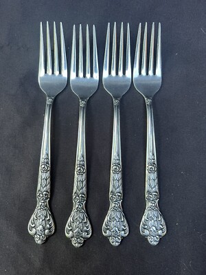 Vtg Versailles MSI Japan Stainless 6.5  Salad/Dessert Flatware  MCM Set Of 4