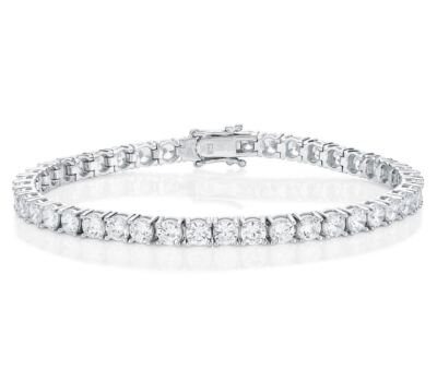 Tennis Armband 925 Sterling Silber 4 mm AAA-Qualität weiße Zirkonia