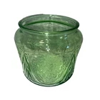Vintage Hazel Atlas Green Depression Royal Lace Glass Cookie Jar