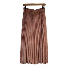 Max Studio Pleated Long Skirt Orange And Blue Medallion Pattern sz Medium NWT