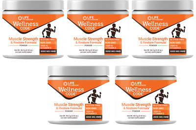 Life Extension Wellness Code Muscle Strength Restore Formula 5X3.3oz HMB 3000mg