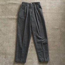 Vintage Lee Casuals High Waisted Tapered Pants 100 Cotton Dark Gray