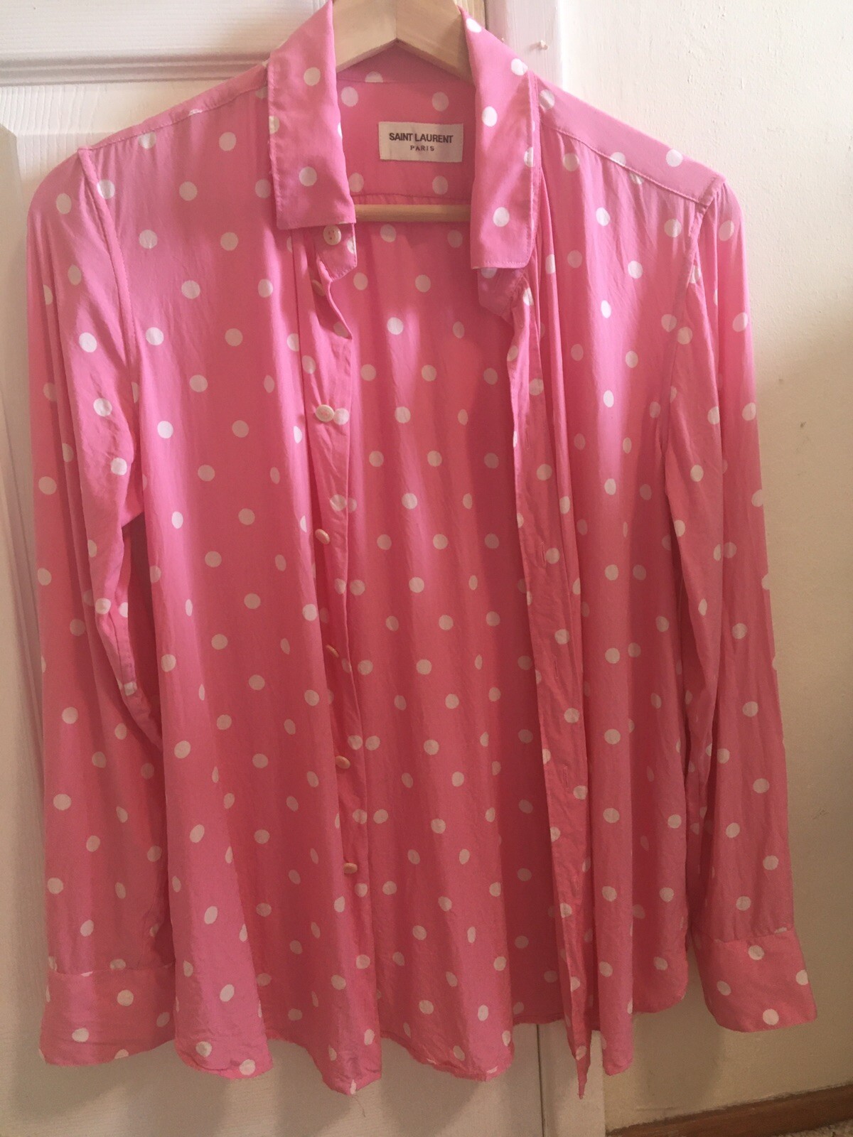 Camicia a pois rosa Saint Laurent Paris