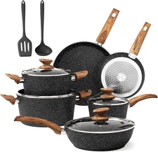 Induction Pots and Pans Set Non Stick, 12 Piece Nonstick Kitchen Cookware Sets,