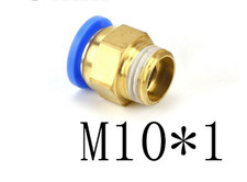2x Metric M10 x1 Male Thread 6mm Pipe OD Straight Fitting Push Fit Air M10x1-6