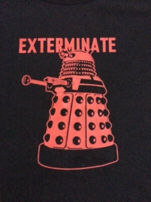 Doctor Who Dalek Exterminate Black T-shirt Licensed New Unworn