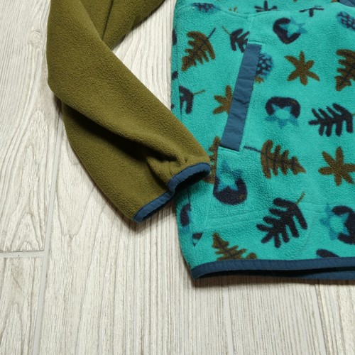 REI Co-Op Fleece Jacket Youth Large 14/16 Blue Green 1/2 Snap Sweatshirt Sweater - Picture 4 of 8