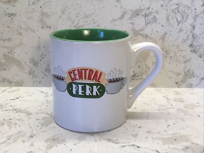 Friends TV Show Central Perk Logo 14oz Coffee Mug White Green Inside