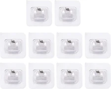 10Pcs Nail Free Bracket Self Adhesive Holder Hooks Adjustable Curtain Rod Clips