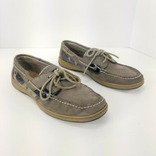Sperry Top Sider Boat Shoes Kids Sz 10 Slip On Comfort Casual Wear Leopard Print