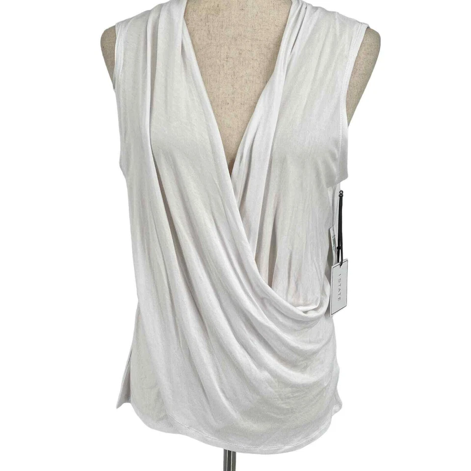 Camiseta sin mangas blanca 1.STATE Surplice Shell - Talla grande - Nueva con etiquetas Foto 4 de 4