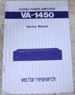 Nice Used Vintage Original OEM Service Manual Vector Research Model VA-1450 Own