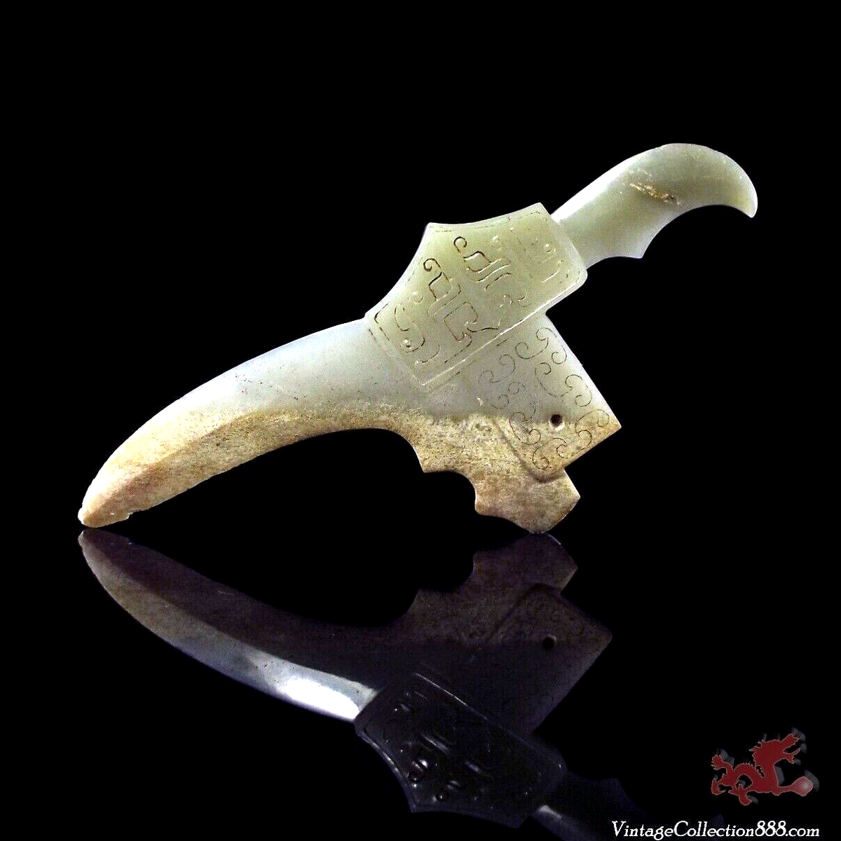 Antique Chinese Nephrite Jade Axe, Dagger ceremonial Ge Zhou Dy | eBay