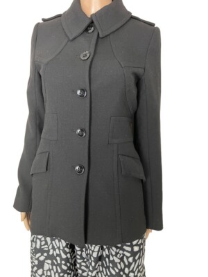 Reiss black pea coat RN114836 XS UK