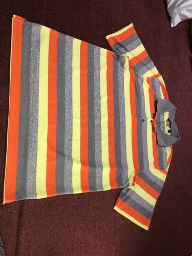 Walter Hagen Men's Polo Shirt Short Sleeve Striped Multicolor Size L