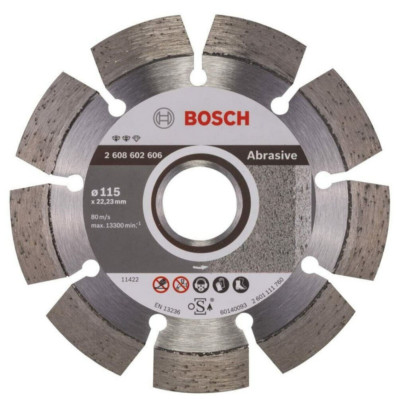 BOSCH Diamanttrennscheibe Expert Abrasive 115 x 22,23 x 2,2 x 12 mm 2608602606
