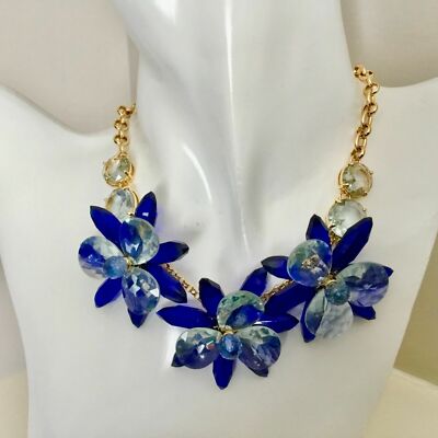 Kate Spade Blooming Brilliant Gold Plated Blue Crystals Blossom 