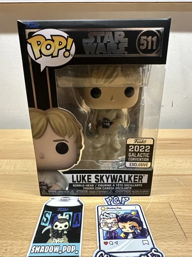 Funko Pop! Star Wars Luke Skywalker #511 2022 Galactic Convention Ex W/Protector