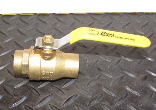 HydraPro IBVS6001 Brass Ball Valve Full Port 1" X 1" Sweat 600 WOG