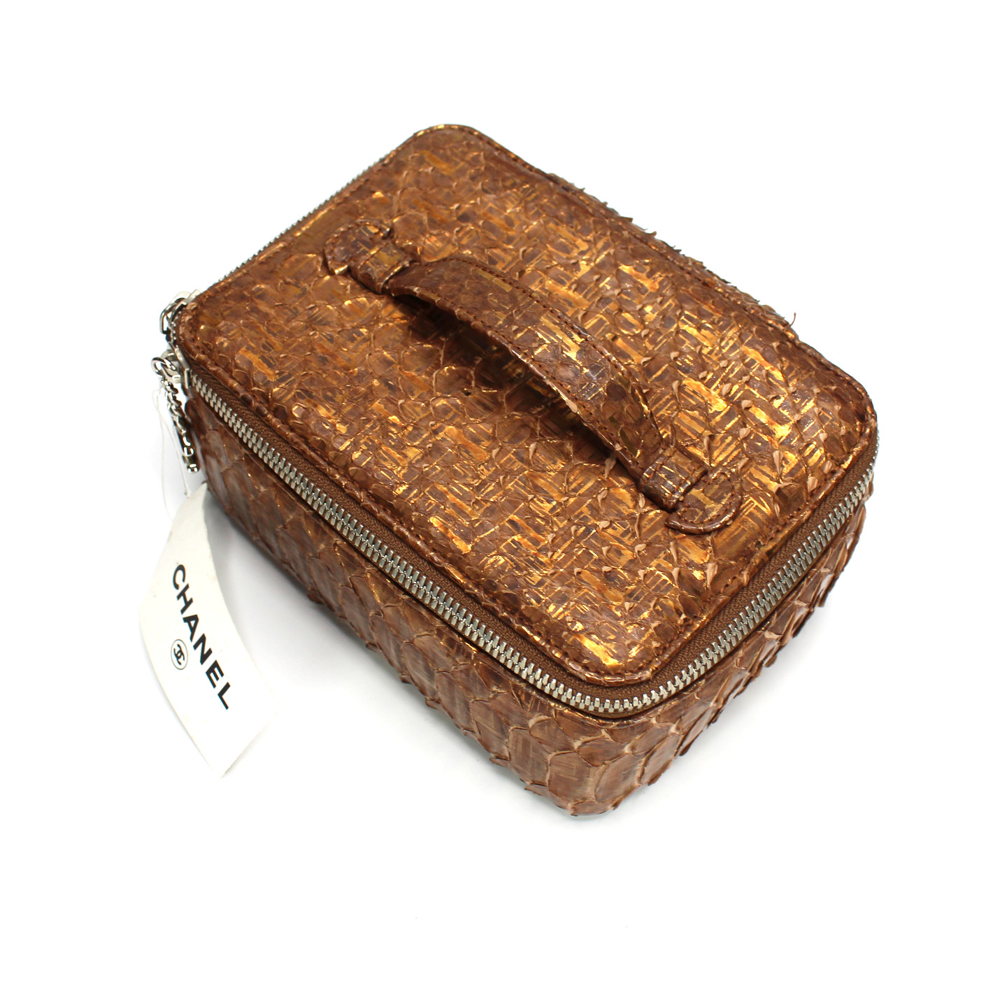 CHANEL Copper Python Snakeskin Jewelry Case Remov… - image 4