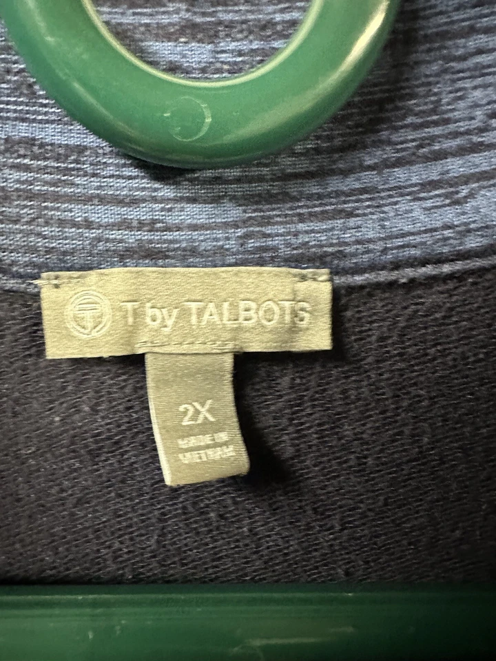 T By Talbots Women’s 2xl Blue Colored Active Wear Full Zip pockets - Изображение 2 из 4