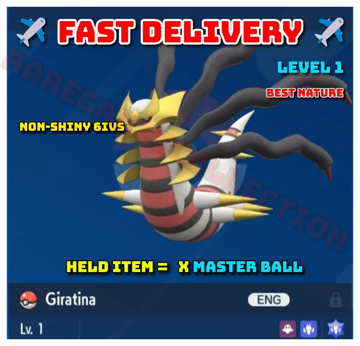 ✨ 6IV SHINY GIRATINA ✨ POKEMON SCARLET AND VIOLET EV'D OR NON