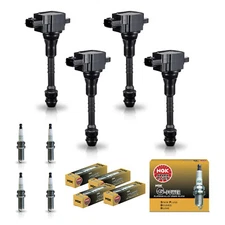 4X Ignition Coil & 4X NGK Platinum Spark Plug for 02-06 Nissan Sentra l4 1.8L