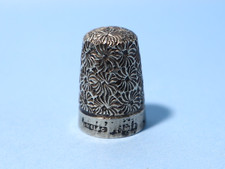 Victorian 1900 Sterling Silver Thimble Chip Engraved Floral Pattern a/f #ESK202