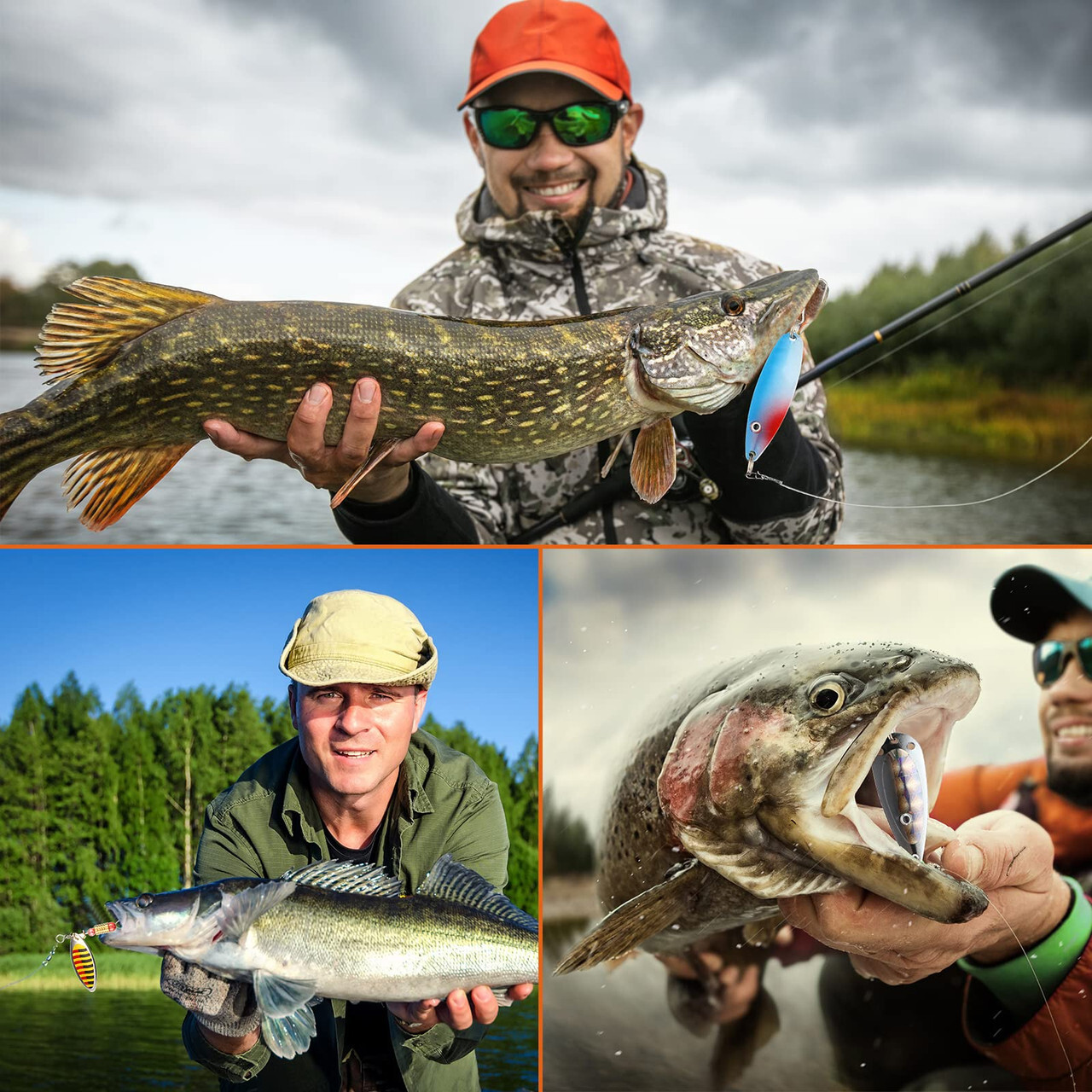 100 Pcs Fishing Lures Spinner Baits Metal Trout Lures Fishing Spinners and Spinn - Image 2