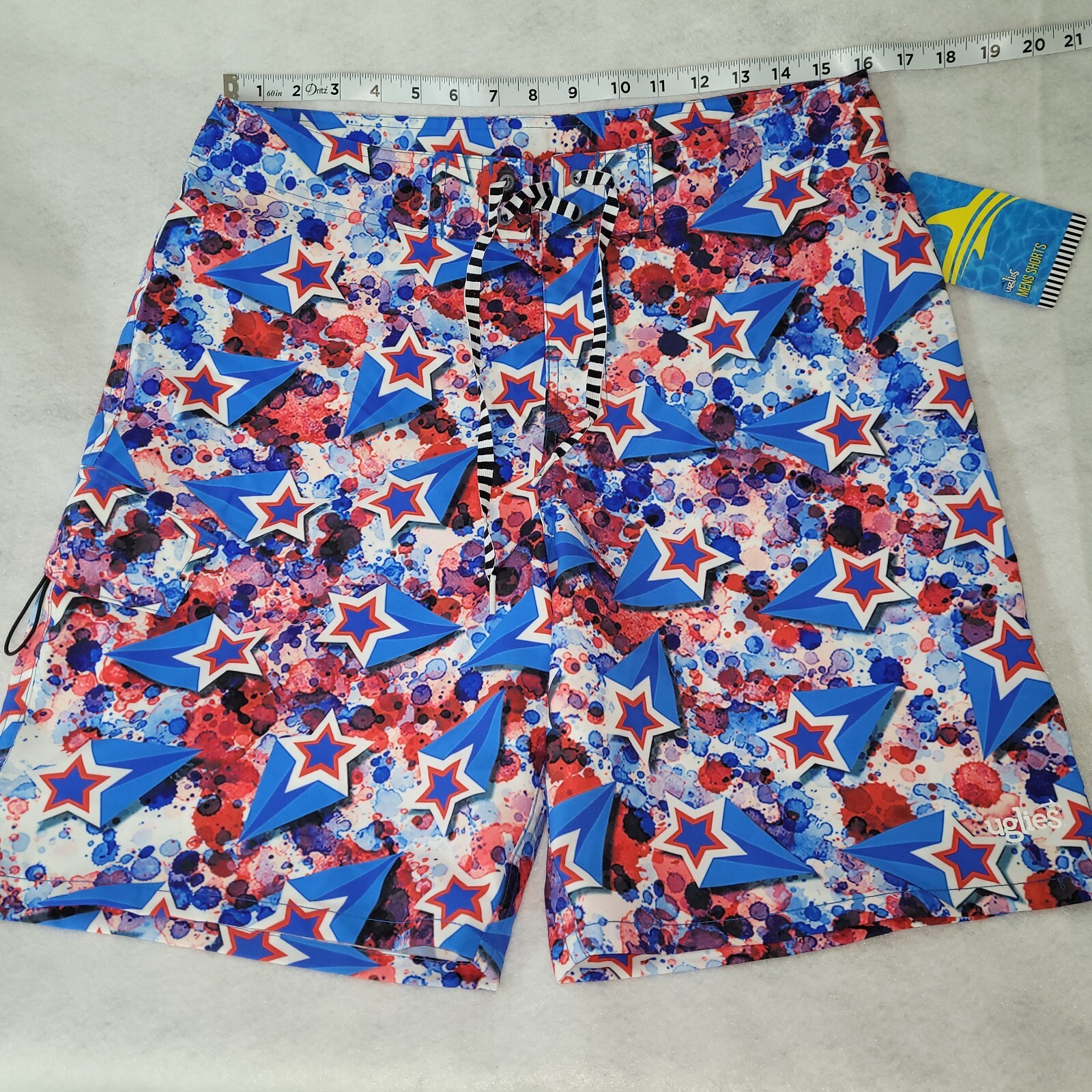 Dolfin Uglies Liberty Board Short Mens M 9" Cargo Pocket Swim Patriotic USA New