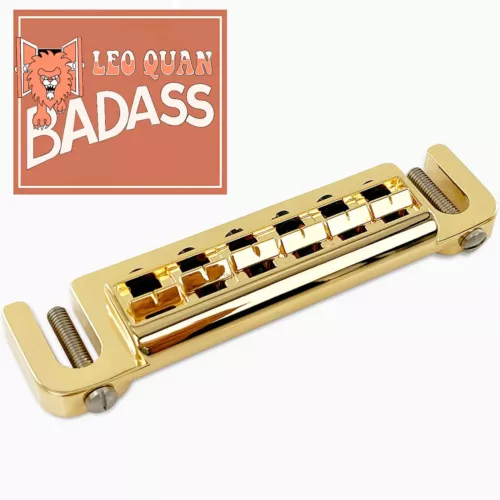 NEW Leo Quan® Badass Wraparound™ Guitar Bridge with METRIC Locking Studs - GOLD