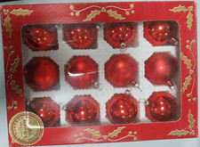 12 vintage 1970s red Christmas balls  4.00 cm cod.55203 Fana