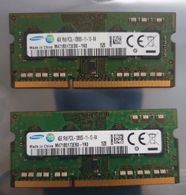 Samsung 8GB 2X4GB DDR3 1RX8 1600MHz PC3L-12800S 204pin SODIMM Laptop Speicher RAM 