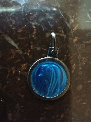 Vintage Catholic Blue Enamel Our Lady of Lourdes Religious Medal | eBay