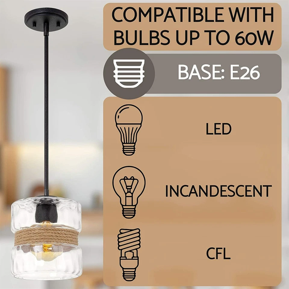 Sage 10" 1-Light Modern Pendant Light + Hammered Glass Shade, Textured Black - Image 3 of 4