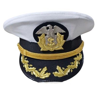 U.S. Maritime Captain Commander Hat   Authentic Merchant Marine Combination Cap