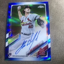 2021 Topps Chrome Jake Woodford Rookie Blue Auto /150 St Louis Cardinals RA-JWD