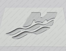 Mercury M Logo Emblem Chrome Raised Domed Decal Sticker 4.5 X 3