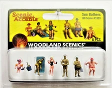 HO Scale Woodland Scenics A1853 Sun Bathers Figures (8) pcs