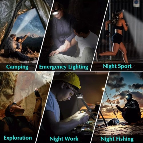Headlamp LED 25000LM Rechargeable Headlight Zoomable headlamp,Night lighting. - Picture 8 of 8