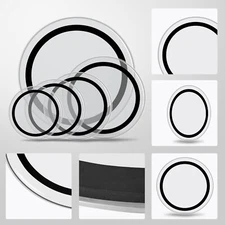 Drum Heads Set (22", 16", 14", 13", 12") - PET Film, Silent Rim & Clear