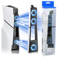 External Cooling Fan For PS5 Slim Disc/Digital Console Cooler Fan LED + USB 3.0