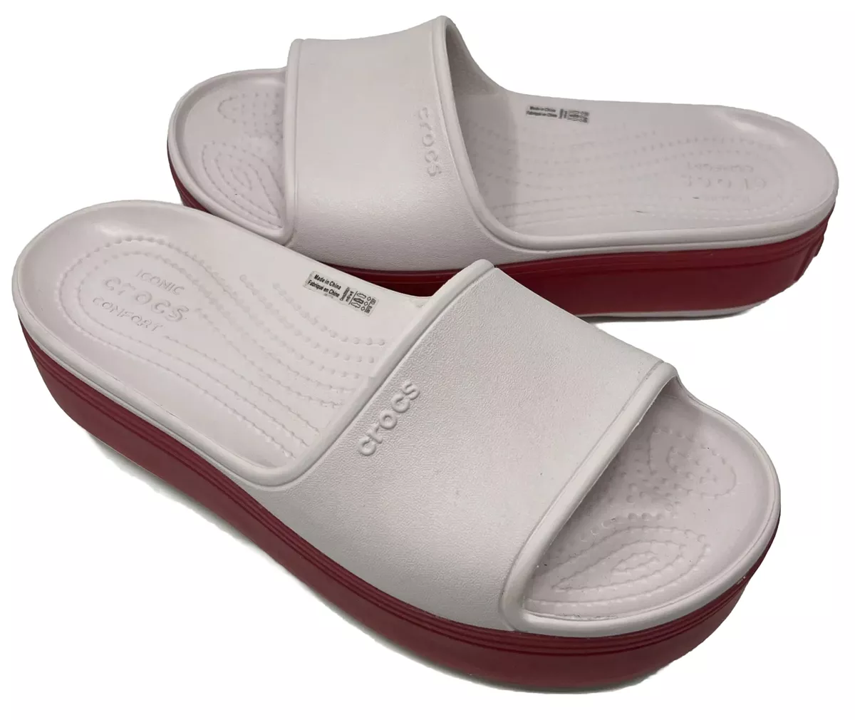 Crocs Crocband Platform Slide sandal Women s size 8 Barely Pink Pepper NEW