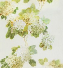 Nina Campbell Fabric 'FLORIANA' 3.6 METRES WHITE/CREAM/GREEN Semi Sheer/Voile